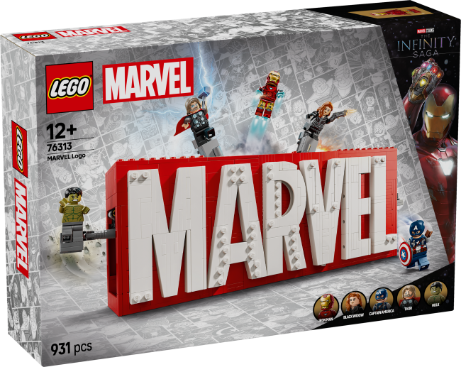 76313 MARVEL logotips un minifigūras