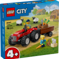 60461 LEGO  City Sarkans lauku traktors ar piekabi un aitām